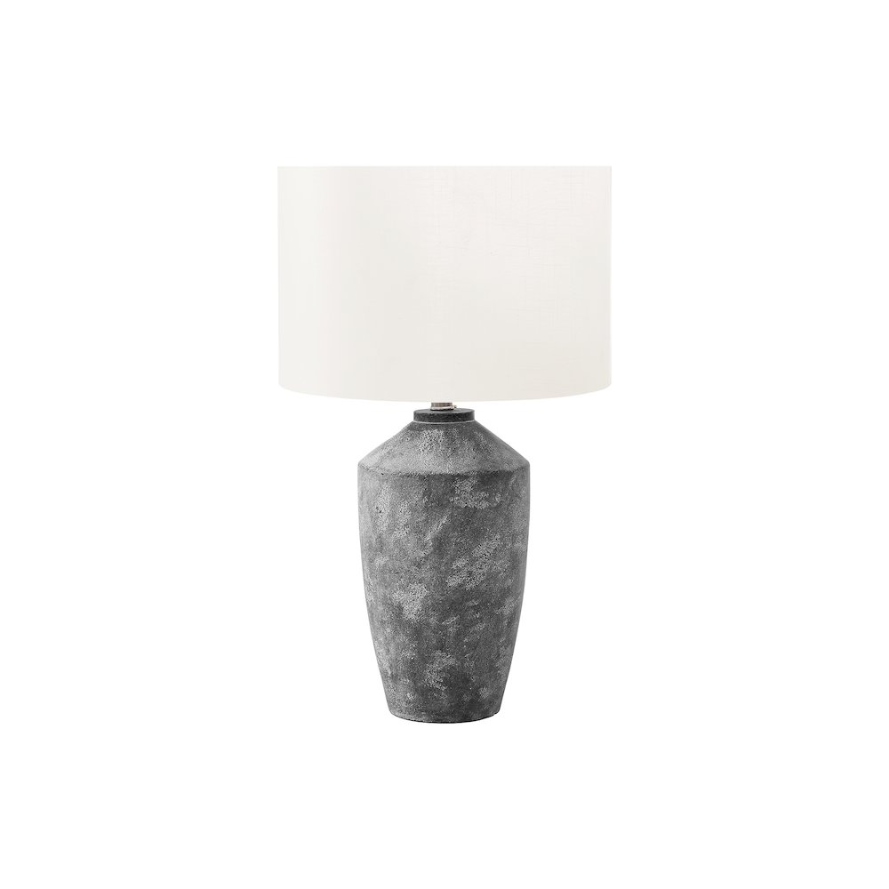 25"H, Table Lamp, Grey Concrete, Ivory / Cream Shade, Contemporary, Modern. Picture 1