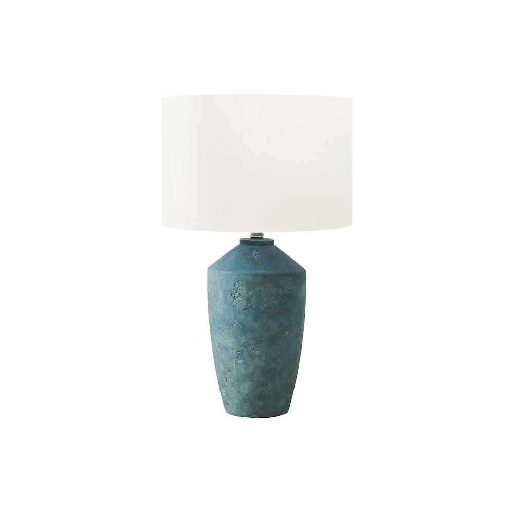 25"H, Table Lamp, Green Concrete, Ivory / Cream Shade, Contemporary, Modern. Picture 1