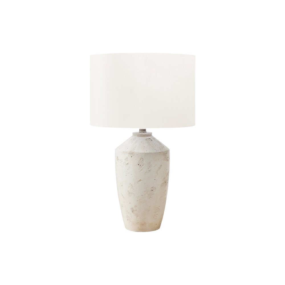 25"H, Table Lamp, Ivory Concrete, Ivory / Cream Shade, Contemporary, Modern. Picture 1