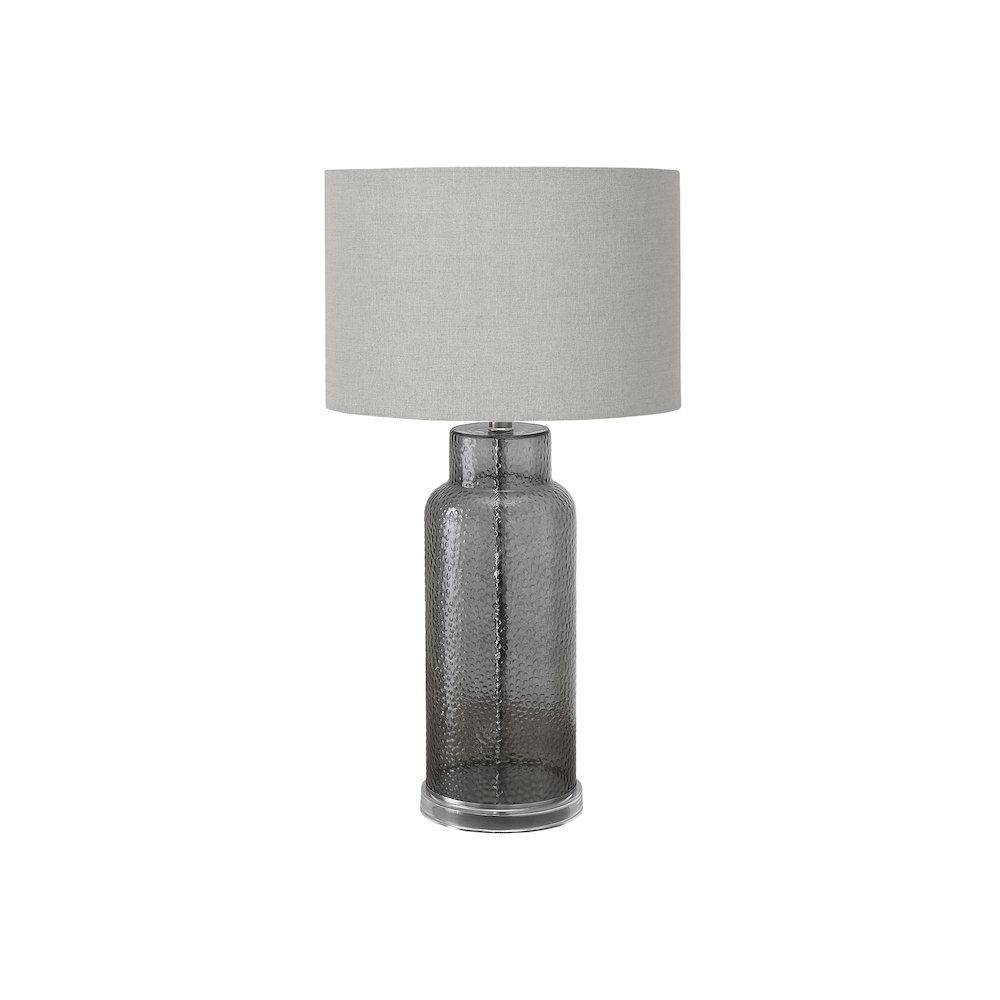 Lighting, 28"H, Table Lamp, Grey Glass, Grey Shade, Contemporary, Modern. Picture 1
