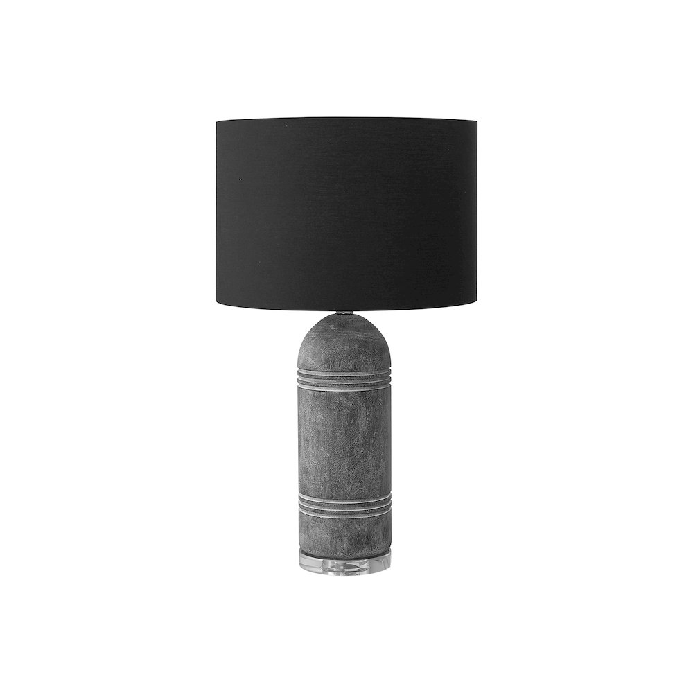 Lighting, 28"H, Table Lamp, Grey Resin, Black Shade, Contemporary, Modern. Picture 1