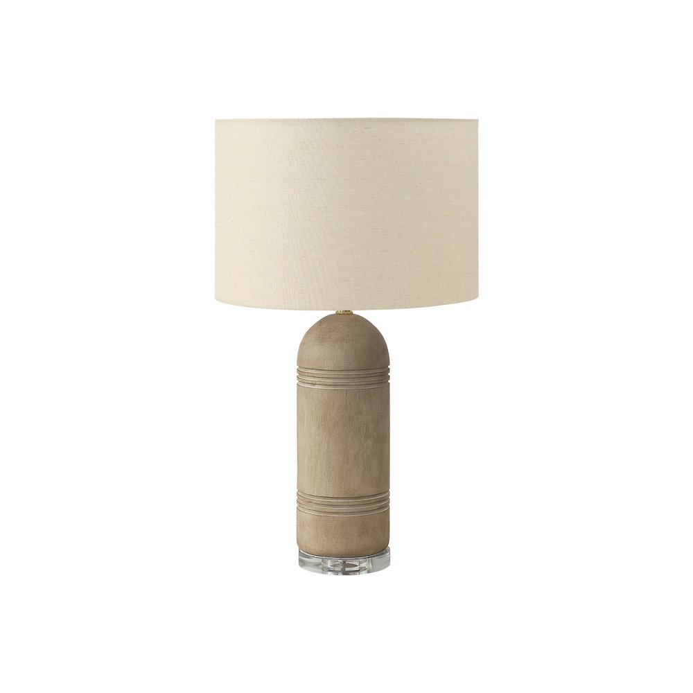 Lighting, 28"H, Table Lamp, Brown Resin, Beige Shade, Contemporary, Modern. Picture 1