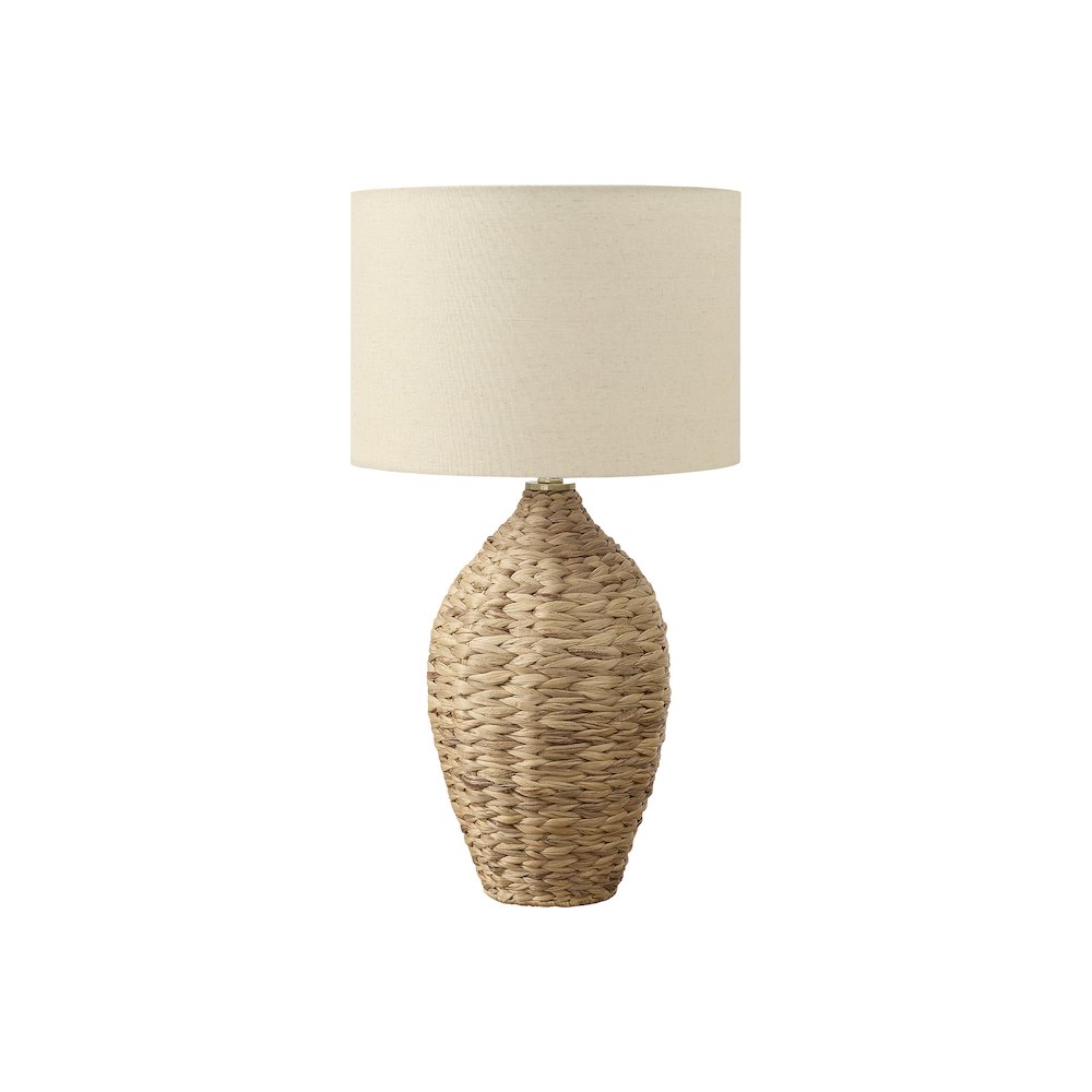 Lighting, 30"H, Natural Rattan, Beige Shade, Transitional. Picture 1
