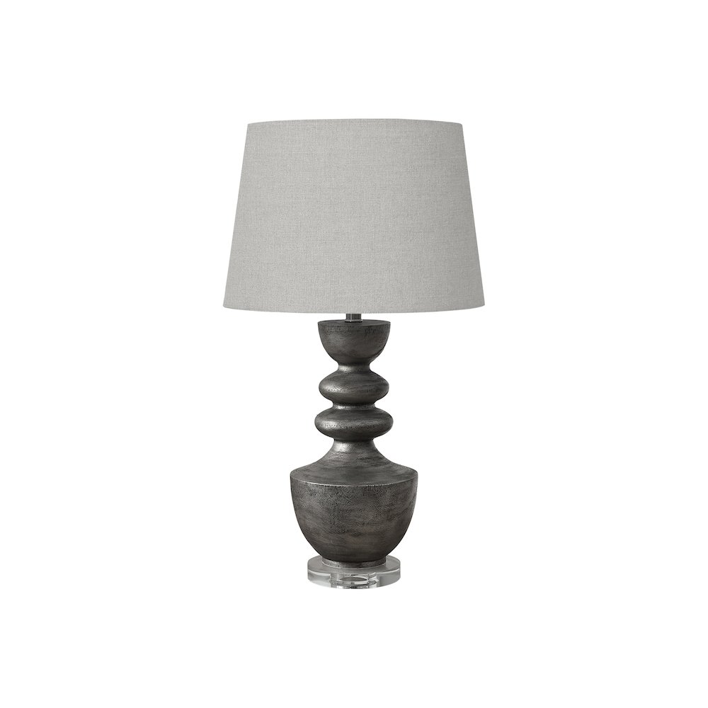 Lighting, 28"H, Table Lamp, Grey Resin, Grey Shade, Transitional. Picture 1