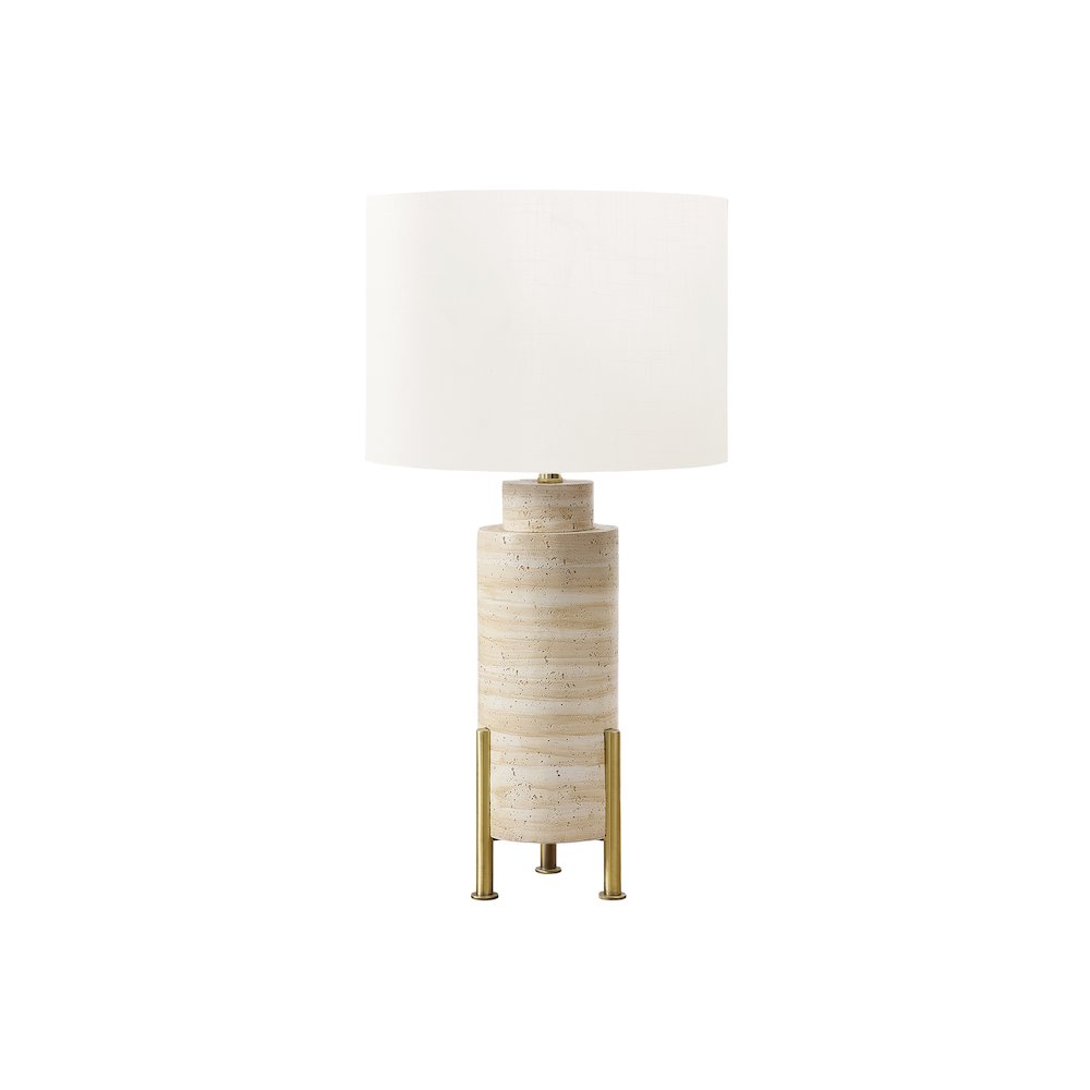 Lighting, 30H, Table Lamp, Beige Resin, Ivory / Cream Shade, Transitional. Picture 1