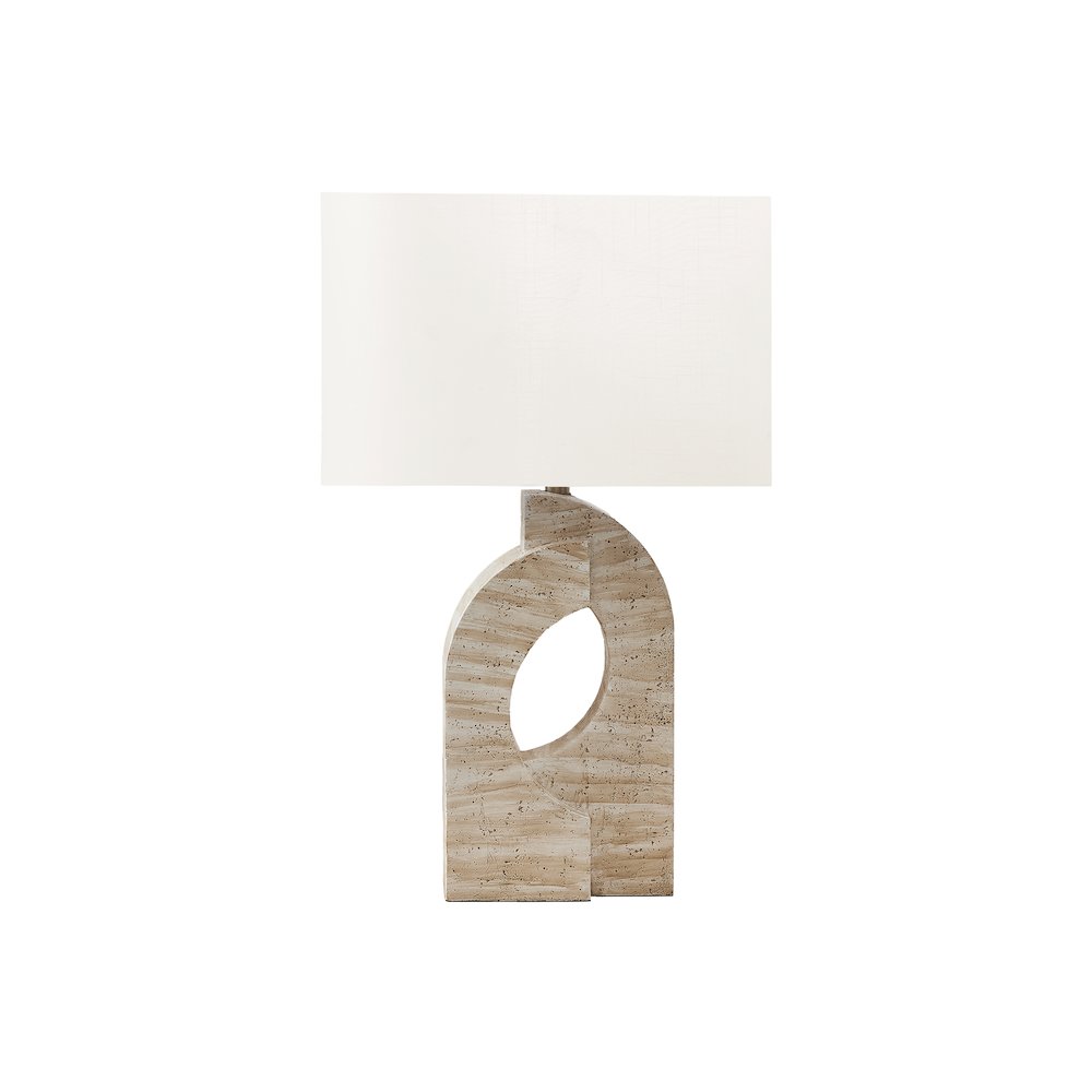 Lighting, 28"H, Table Lamp, Beige Resin, Ivory / Cream Shade, Contemporary. Picture 1