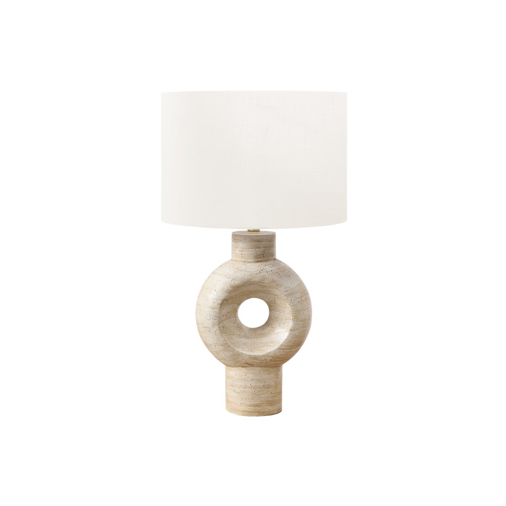 Lighting, 28"H, Table Lamp, Beige Resin, Ivory / Cream Shade, Contemporary. Picture 1