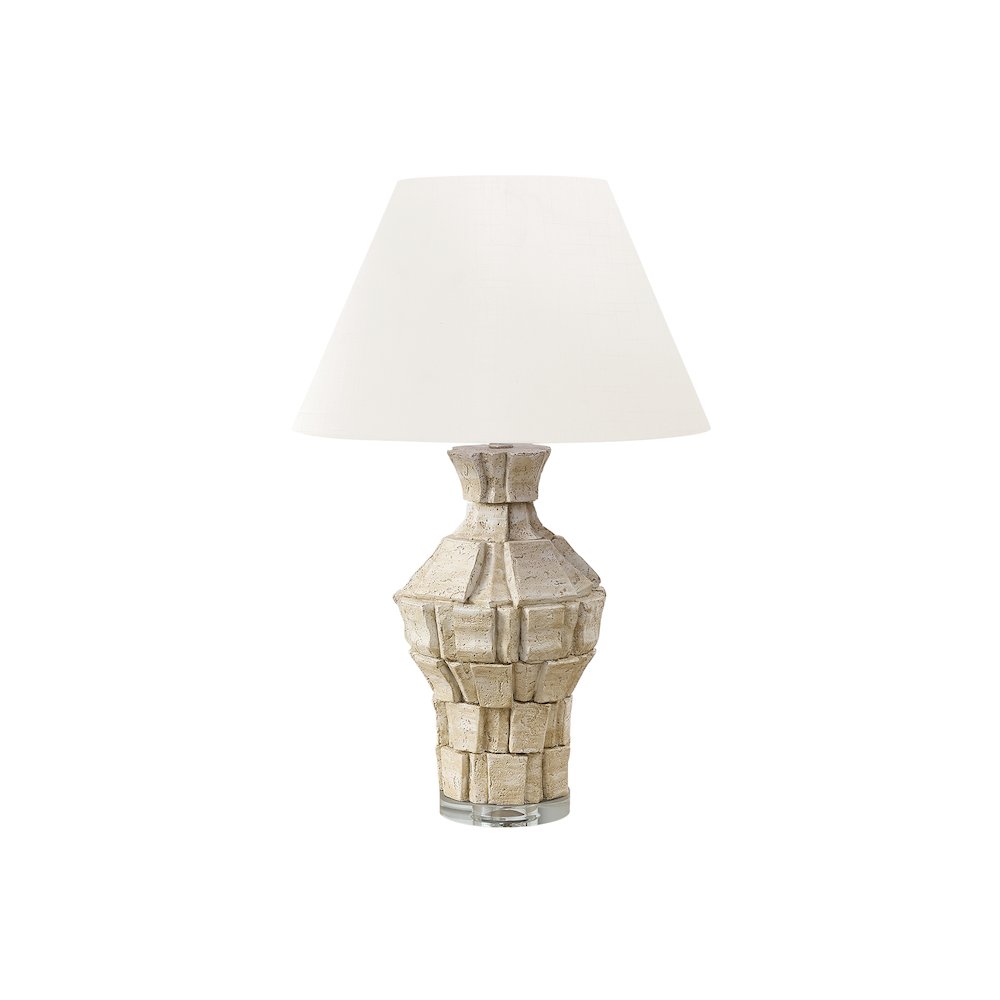 28"H, Table Lamp, Beige Resin, Ivory / Cream Shade, Contemporary, Modern. Picture 1