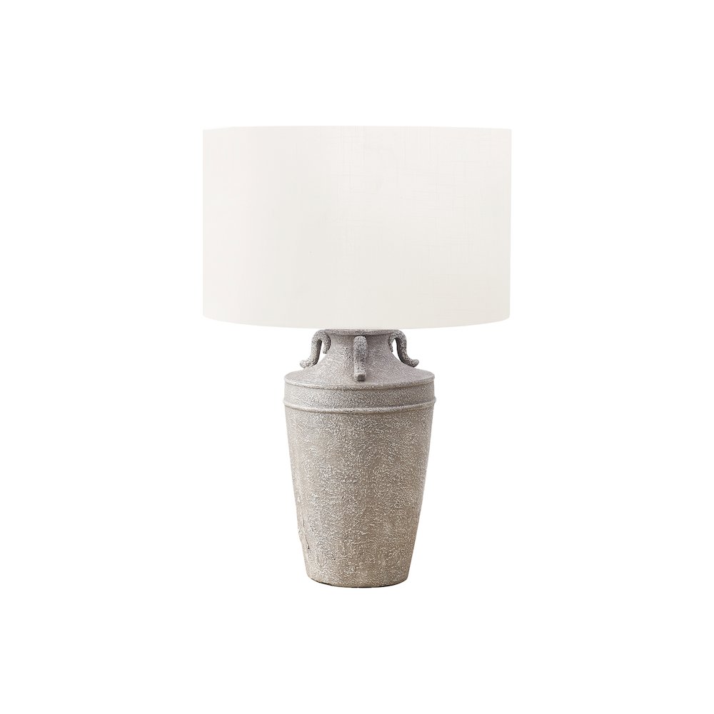 Lighting, 28"H, Table Lamp, Grey Ceramic, Ivory / Cream Shade, Transitional. Picture 1