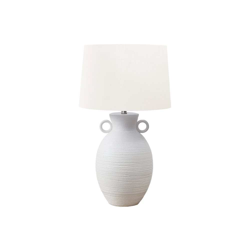 Lighting, 30"H, Table Lamp, White Ceramic, Ivory / Cream Shade, Transitional. Picture 1