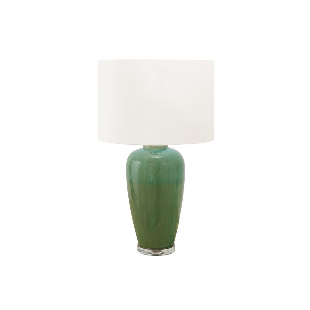 Lighting, 29H, Table Lamp, Green Ceramic, Ivory / Cream Shade, Contemporary. Picture 1