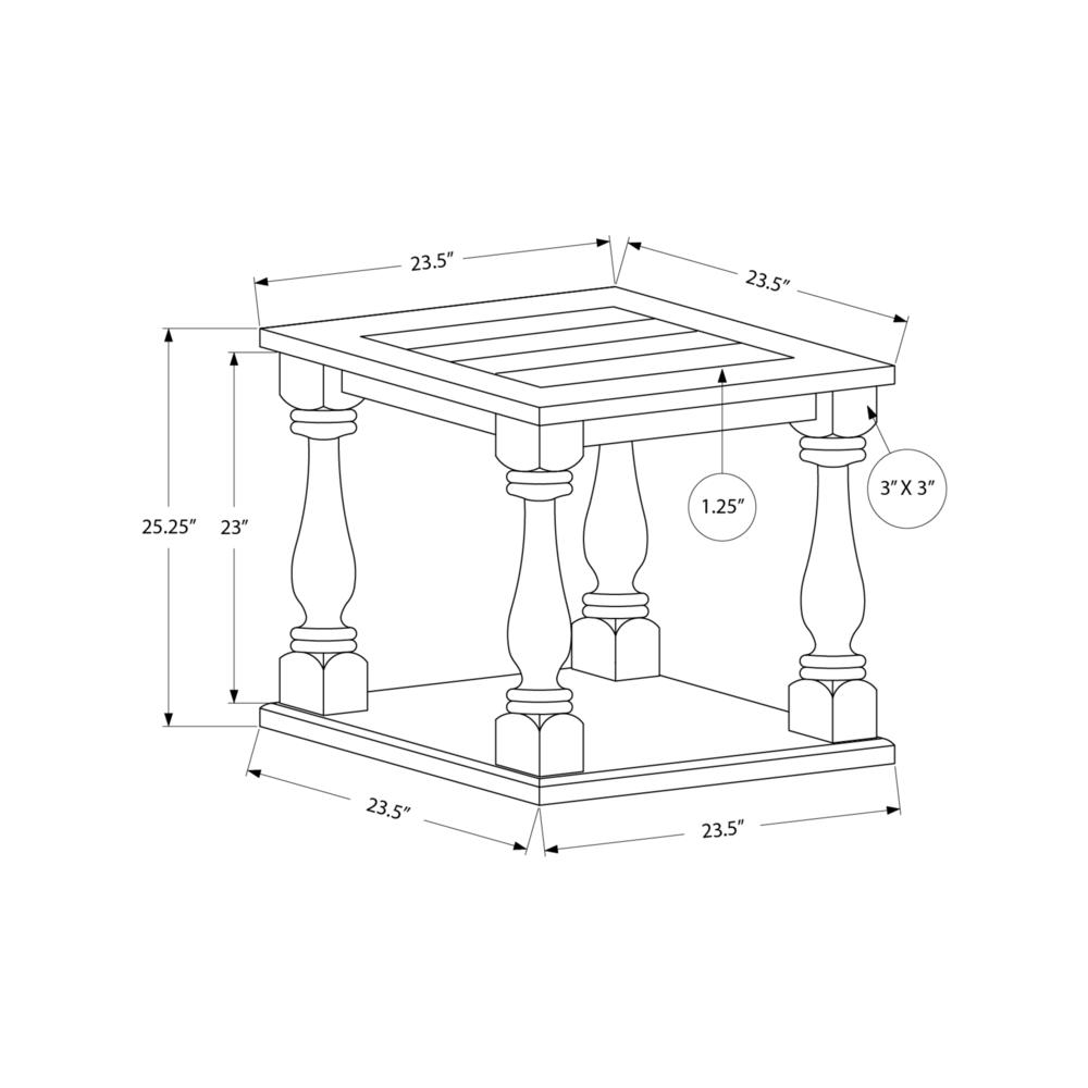 Accent Table, 2 Tier, Square, Lamp, Brown Veneer, Traditional. Picture 2