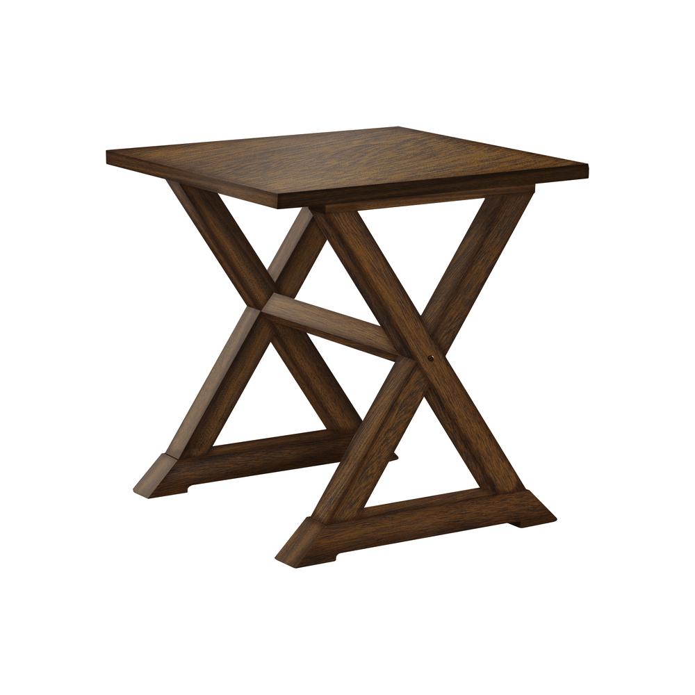 Accent Table, Square, Lamp, Brown Veneer, Transitional. Picture 1