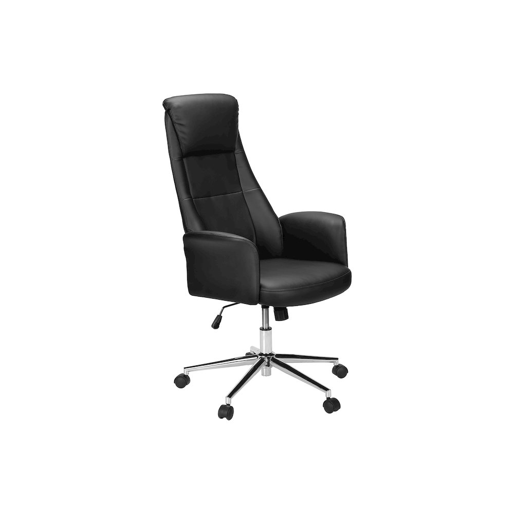 Office Chair, Adjustable Height, Ergonomic, Swivel, Armrests, Work, Chrome Metal
