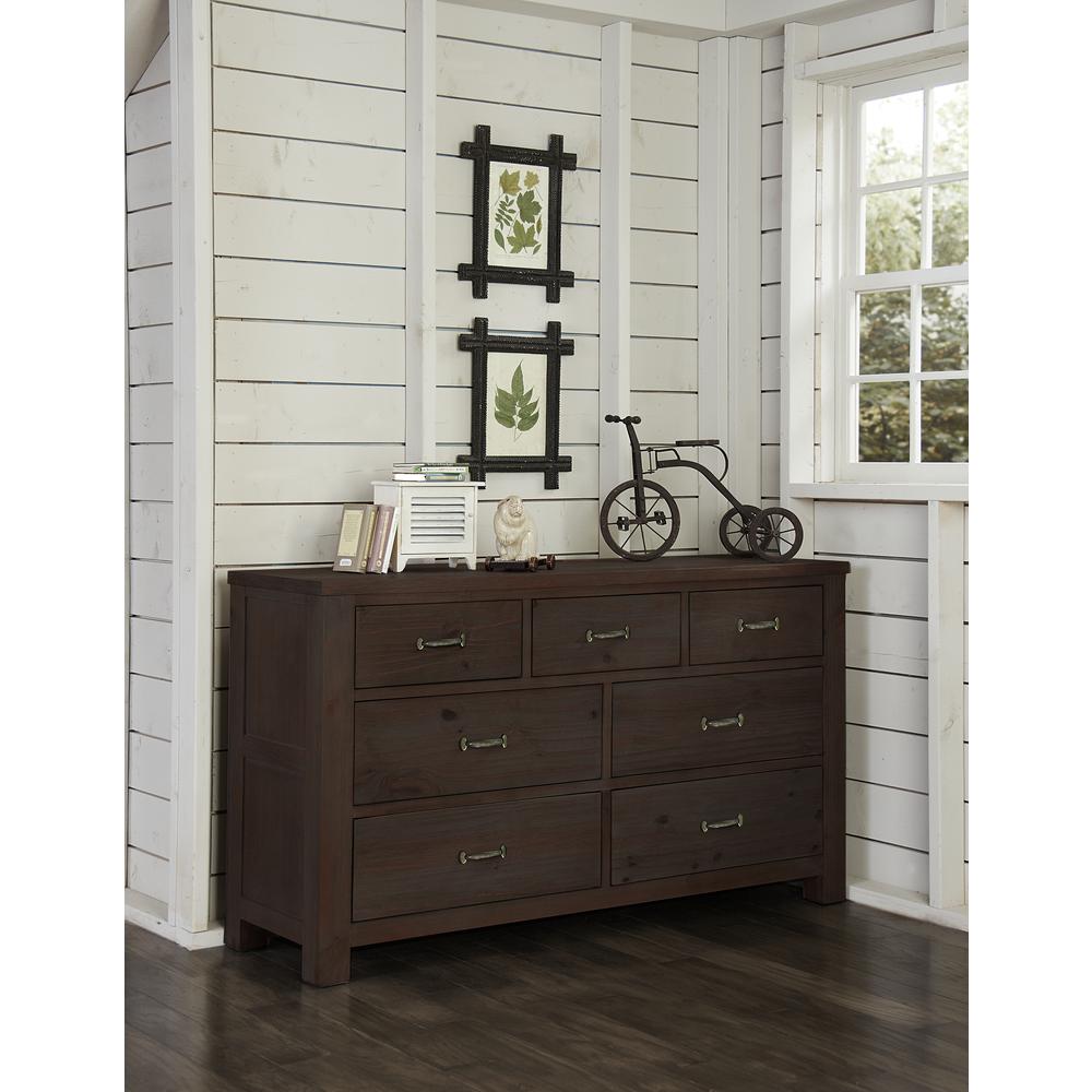 Hillsdale Kids and Teen Highlands Wood 7 Drawer Dresser, Espresso. Picture 2