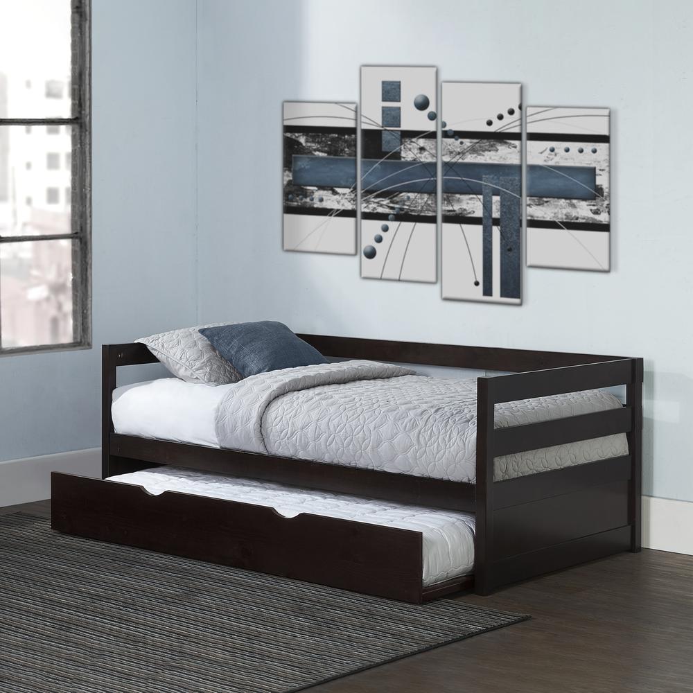 Hillsdale Kids and Teen Caspian Twin Daybed with Trundle, Chocolate. Picture 4