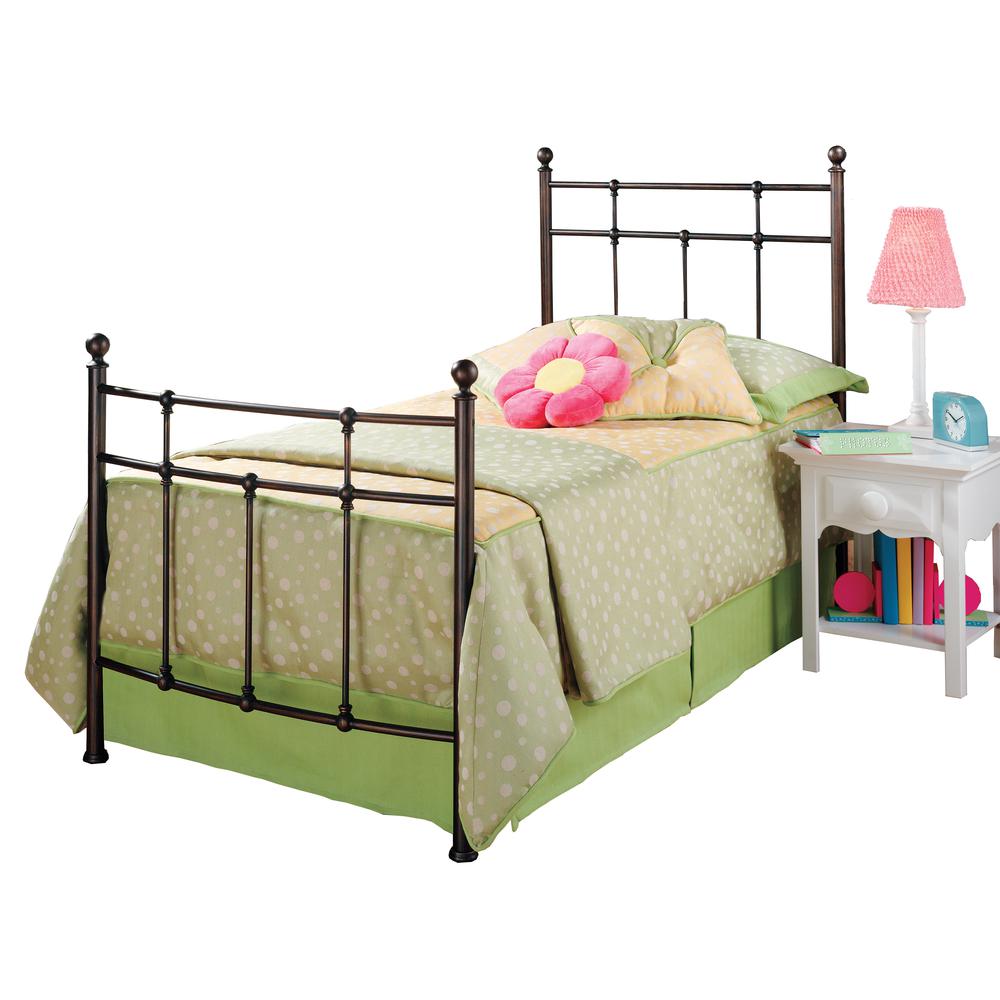Providence Twin Metal Headboard and Footboard without Frame, Antique Bronze. Picture 1