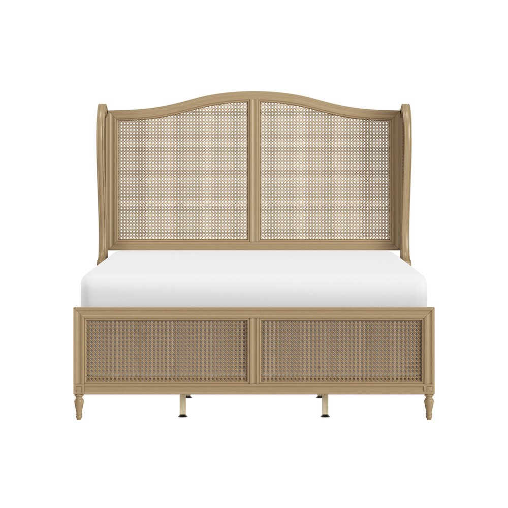 Sausalito Queen Wood Cane Bed, Medium Taupe. Picture 8
