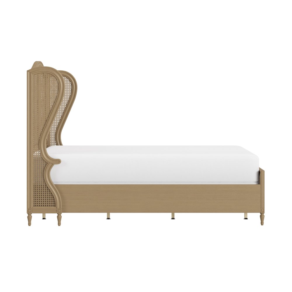 Sausalito Queen Wood Cane Bed, Medium Taupe. Picture 12