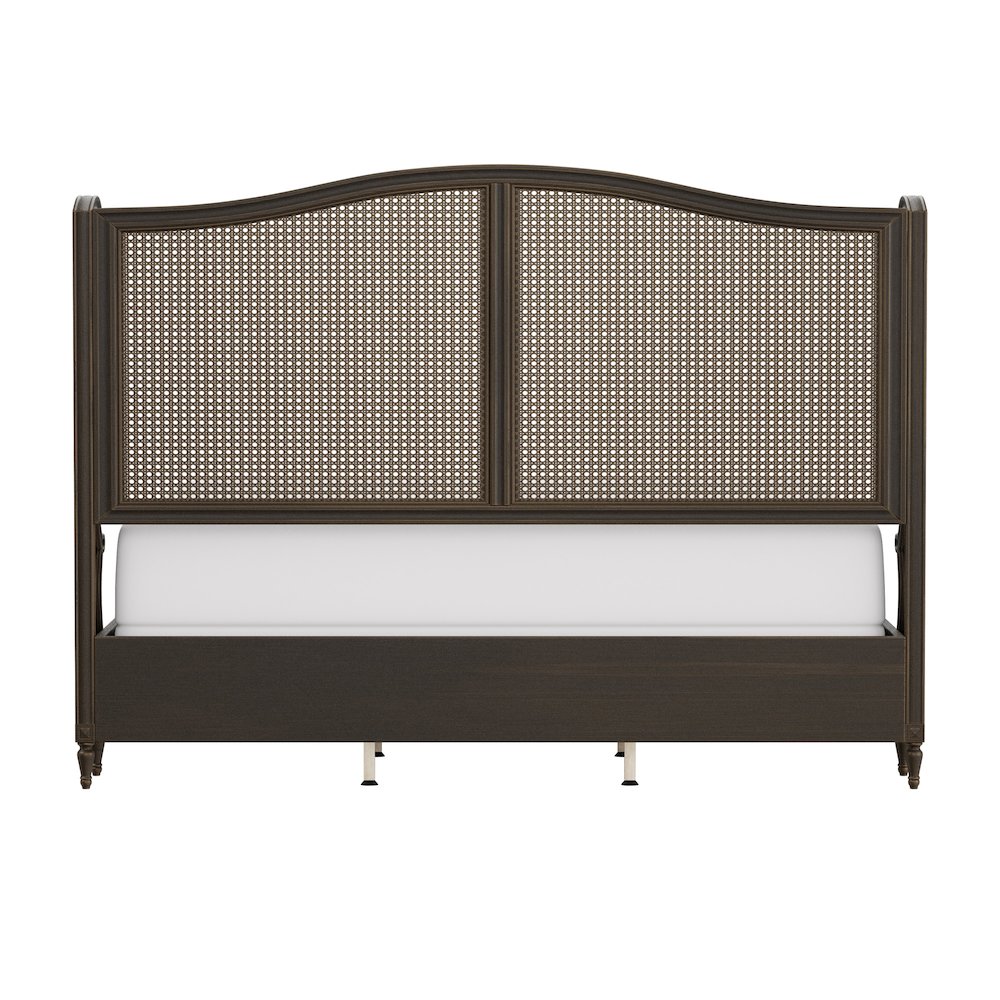 Sausalito Wood and Cane King Bed, Oiled Bronze. Picture 9