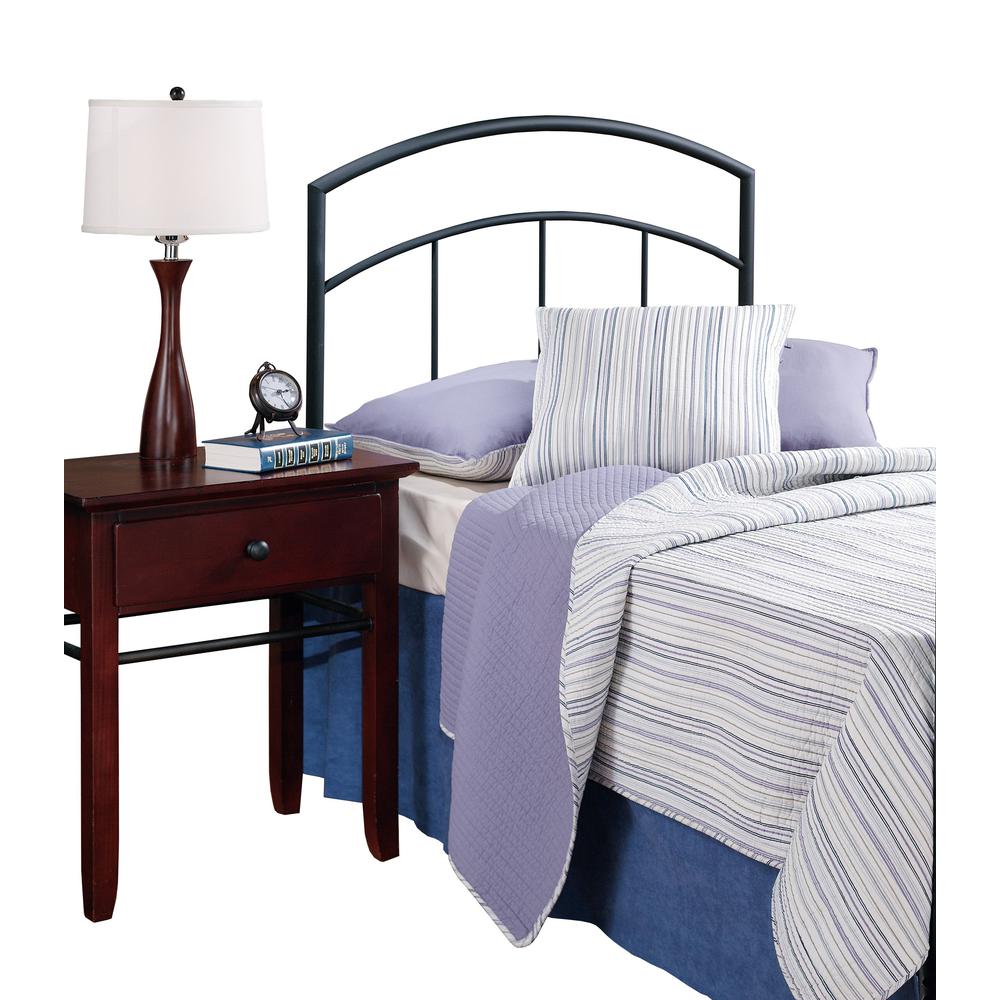 Julien Twin Metal Headboard with Frame, Textured Black. Picture 1