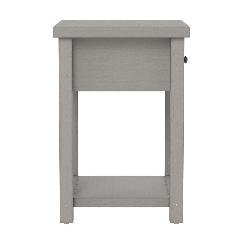Gray Nightstands Set of 2 Wooden Side Tables with Drawer and Shelf. Picture 8