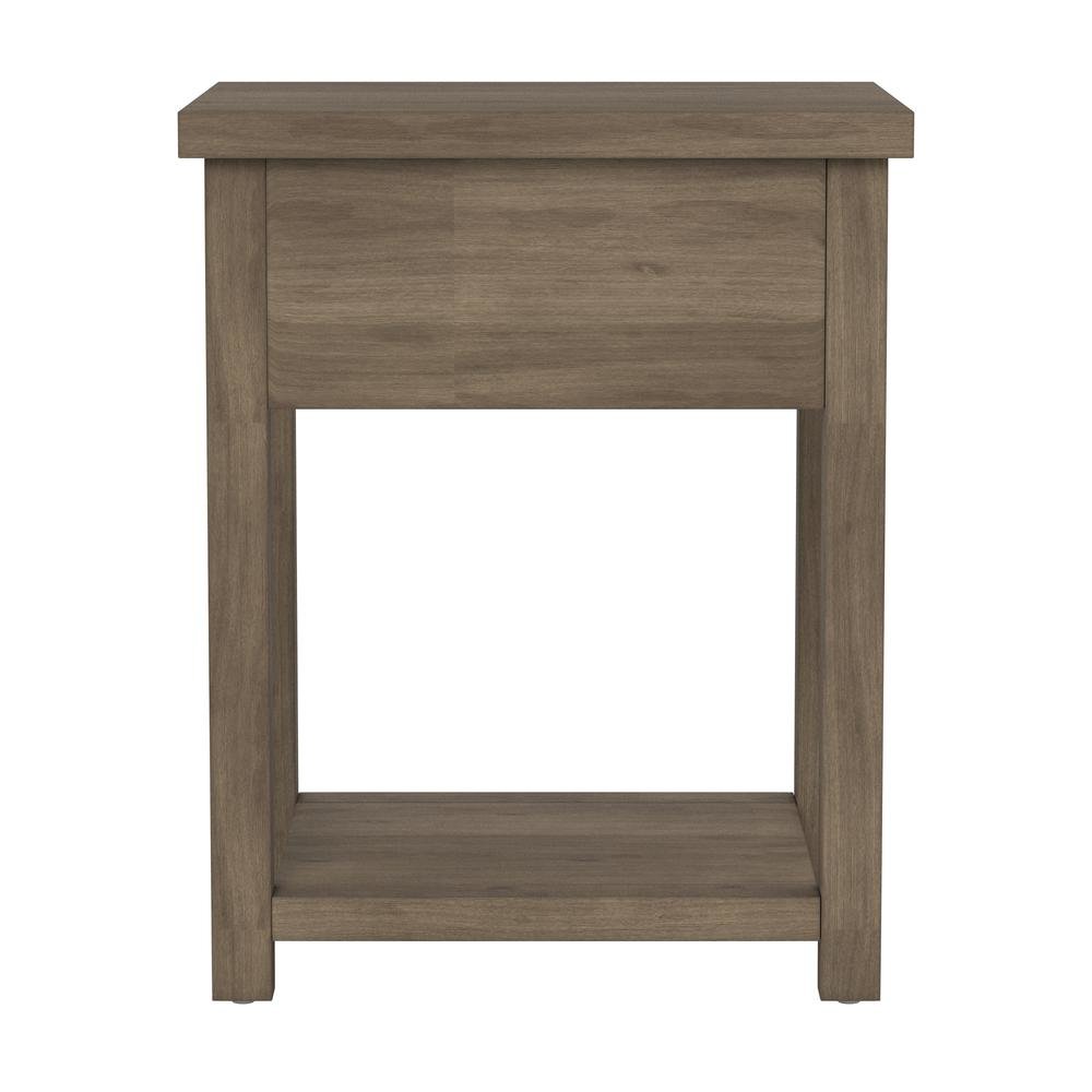Knotty Gray Oak Nightstands Set of 2 Wooden Side Tables with Shelf. Picture 6