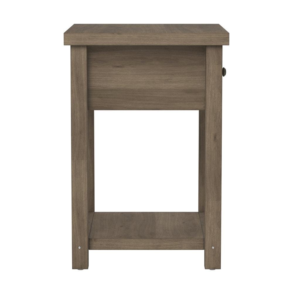 Knotty Gray Oak Nightstands Set of 2 Wooden Side Tables with Shelf. Picture 8