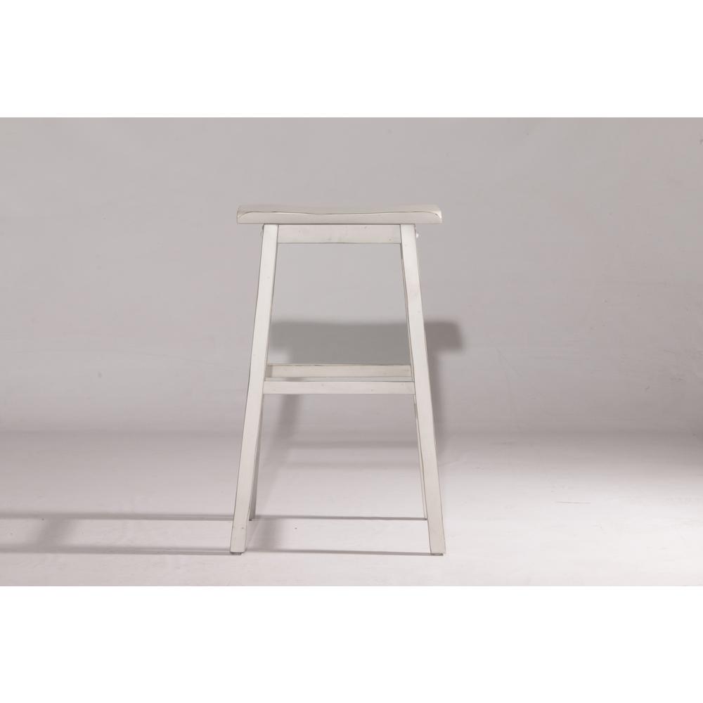 Moreno Non-Swivel Backless Counter Height Stool - Sea White Wood Finish. Picture 4
