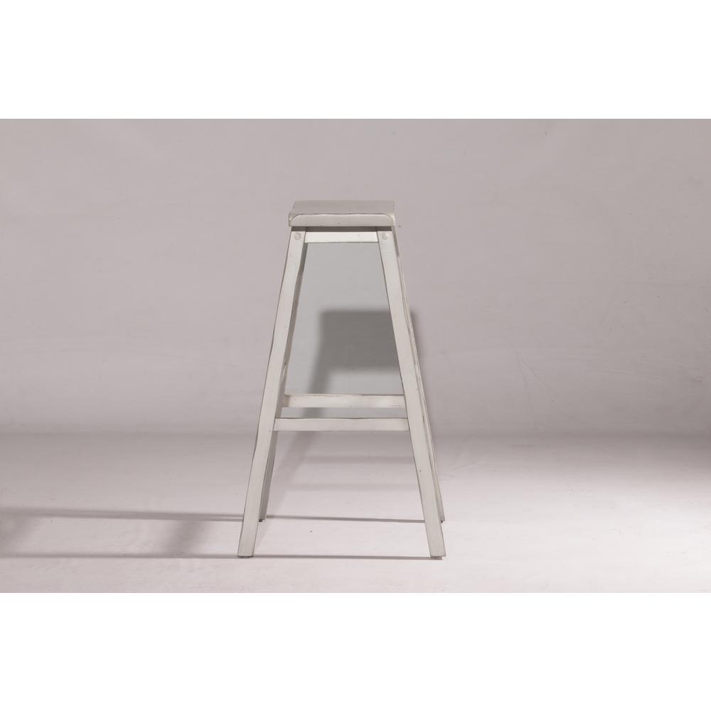 Moreno Non-Swivel Backless Counter Height Stool - Sea White Wood Finish. Picture 5