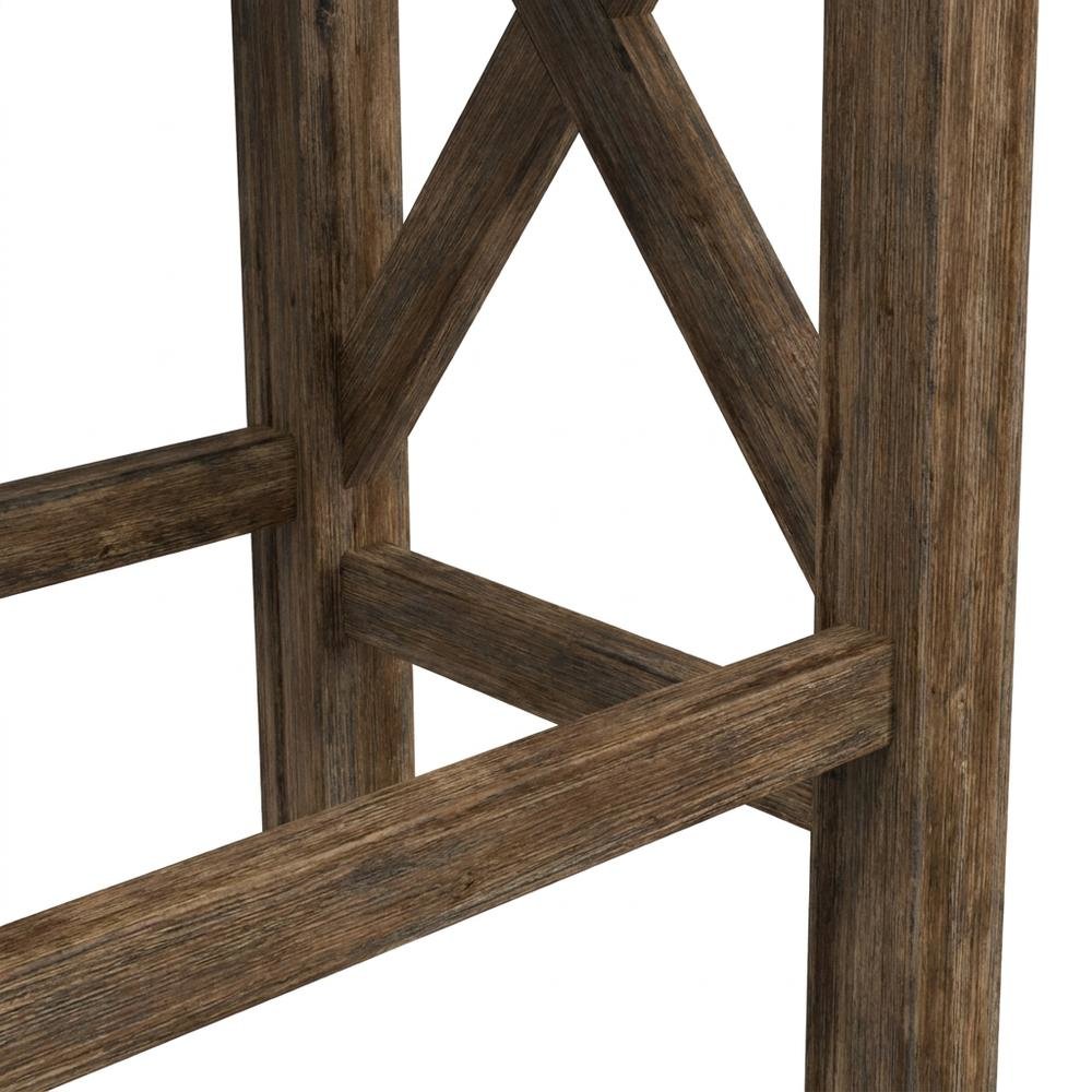 Acacia Wood Backless Counter Height Stool for Kitchen Island Counter, Set of 2. Picture 8