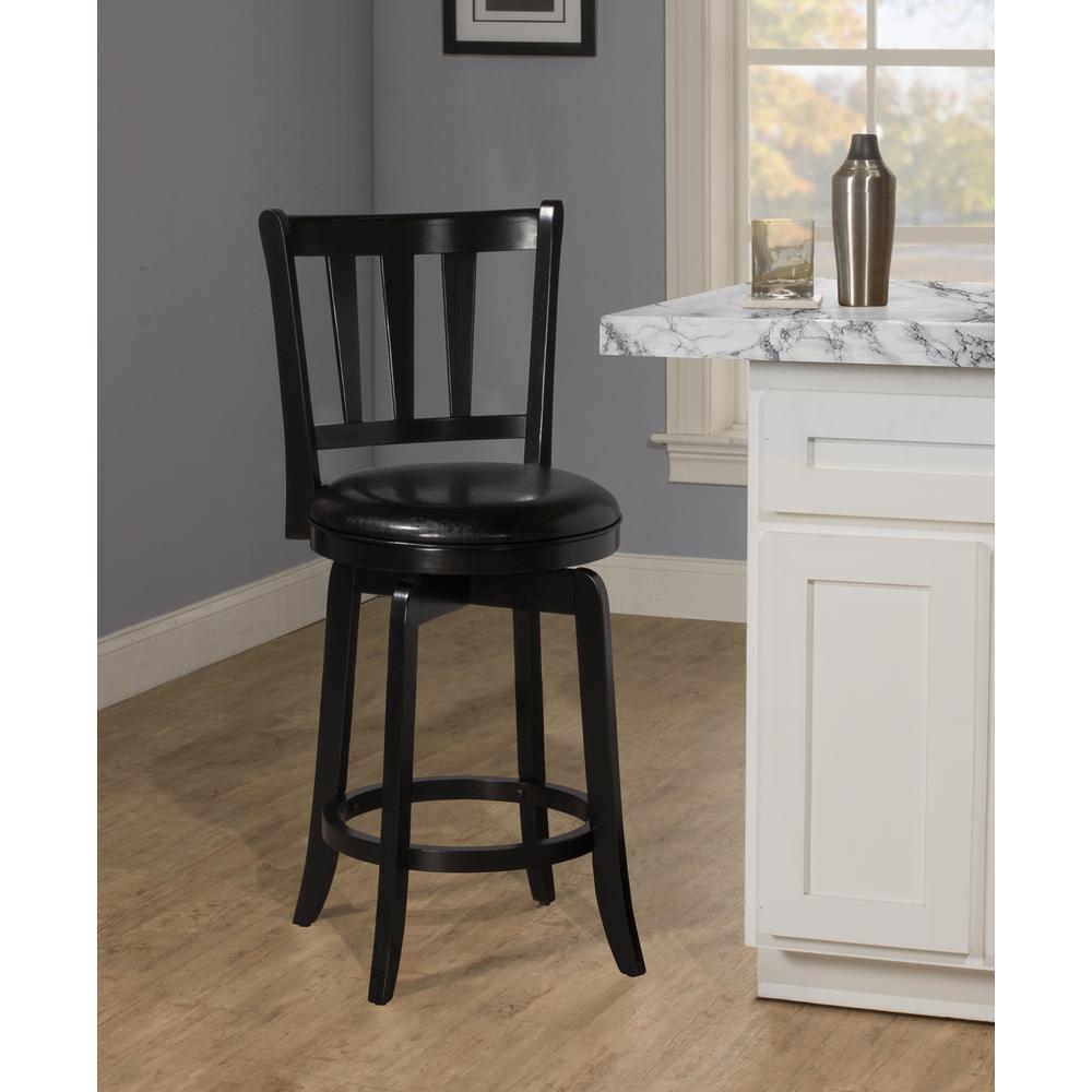Presque Isle Wood Counter Height Swivel Stool, Black. Picture 4