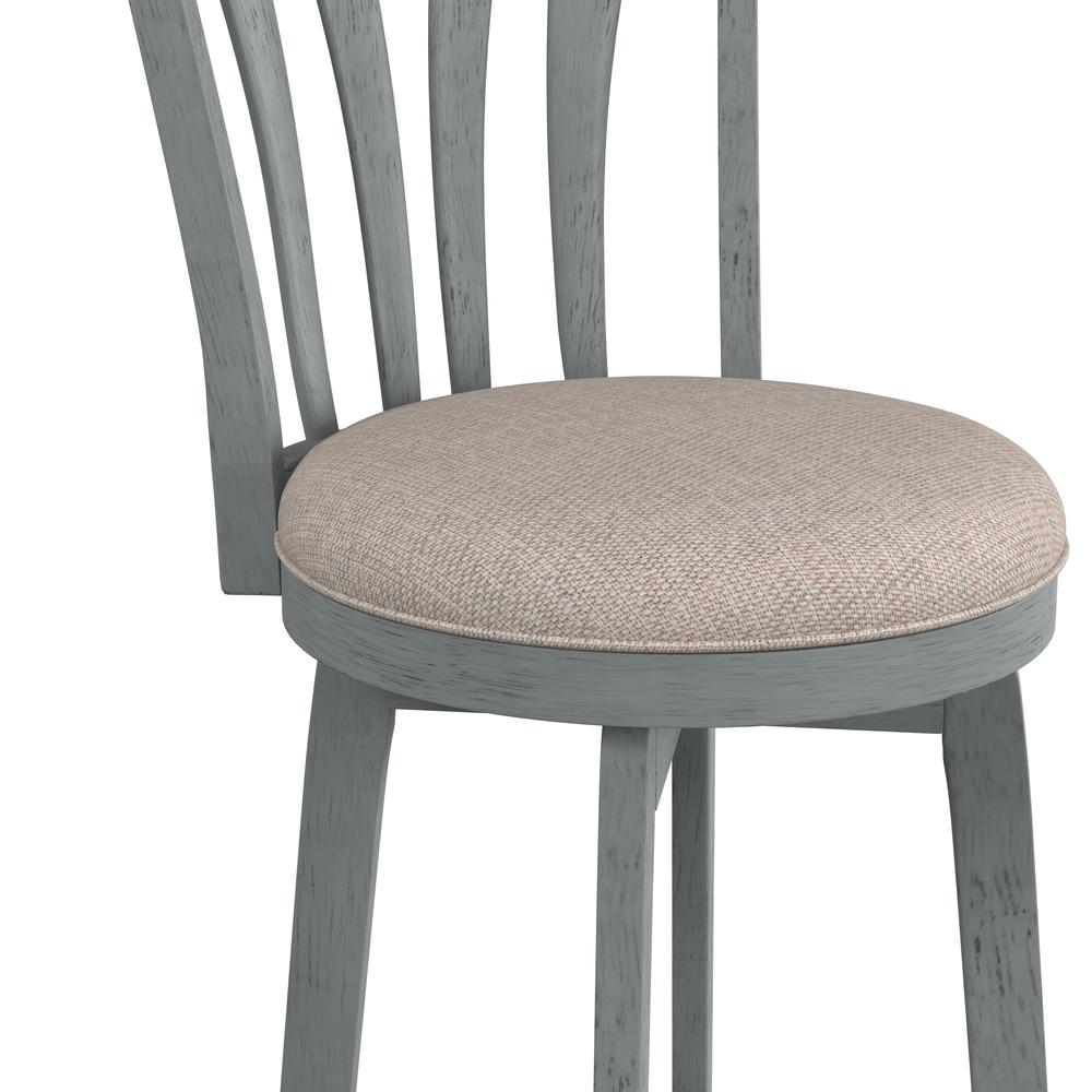 Savana Wood Bar Height Swivel Stool, Blue Wire Brush. Picture 7