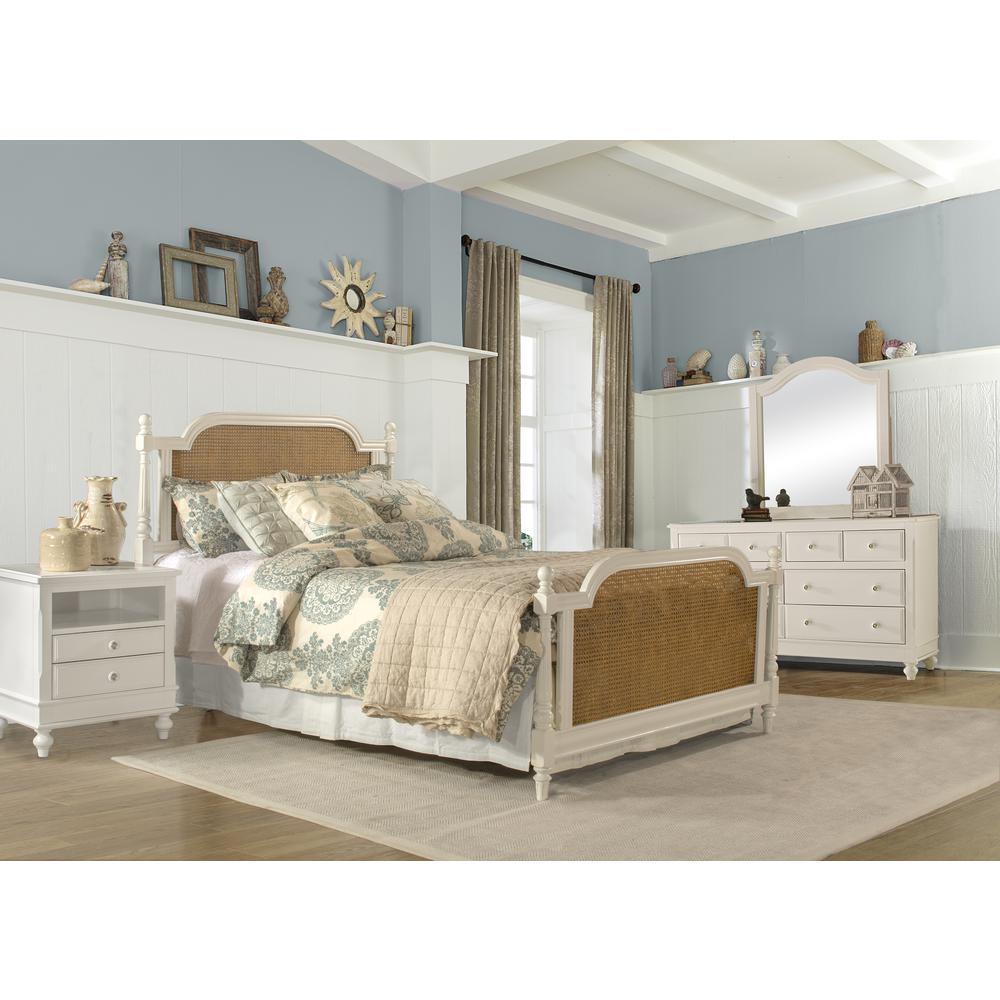 Melanie Wood and Cane Queen Bed, White. Picture 2