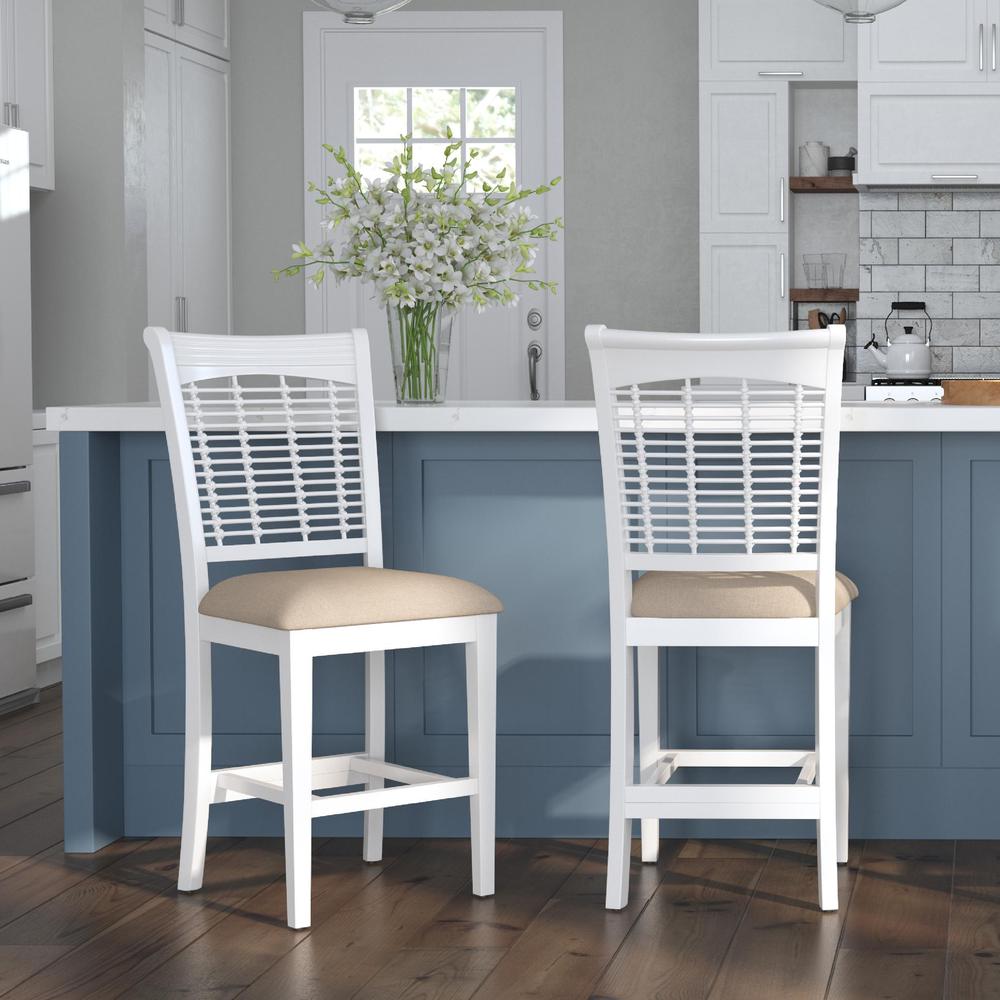 Hillsdale Furniture Bayberry Wood Counter Height Stool, Set of 2,  White. Picture 10