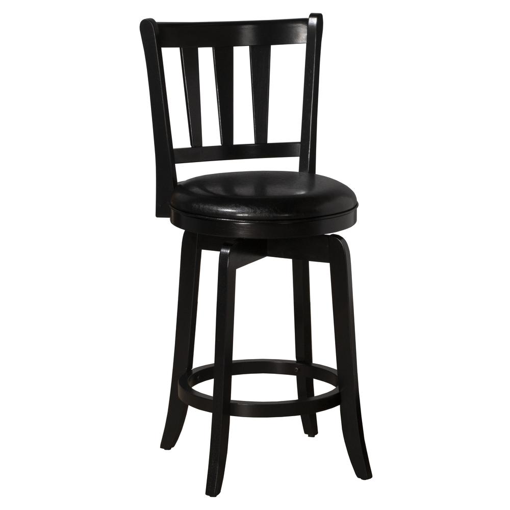 Presque Isle Wood Counter Height Swivel Stool, Black. Picture 1