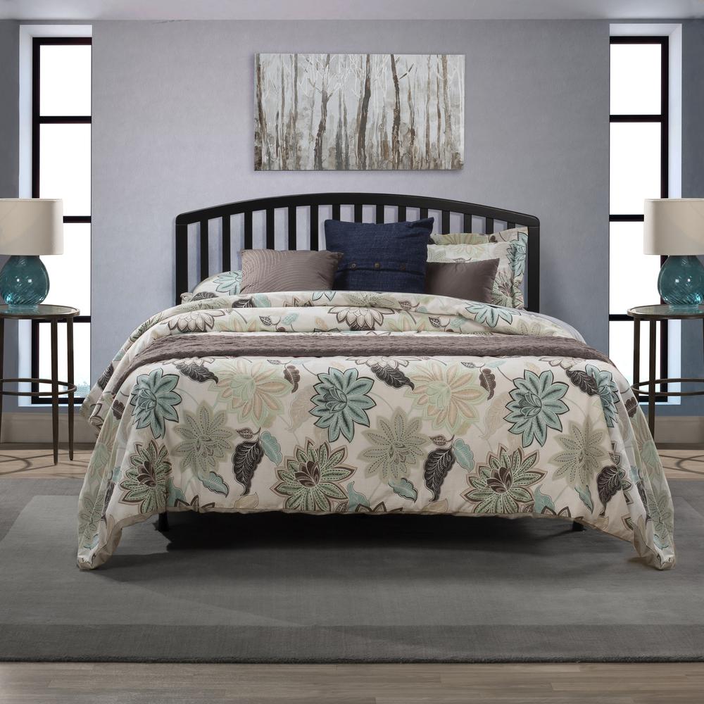Carolina Wood Full/Queen Headboard with Frame, Black. Picture 3