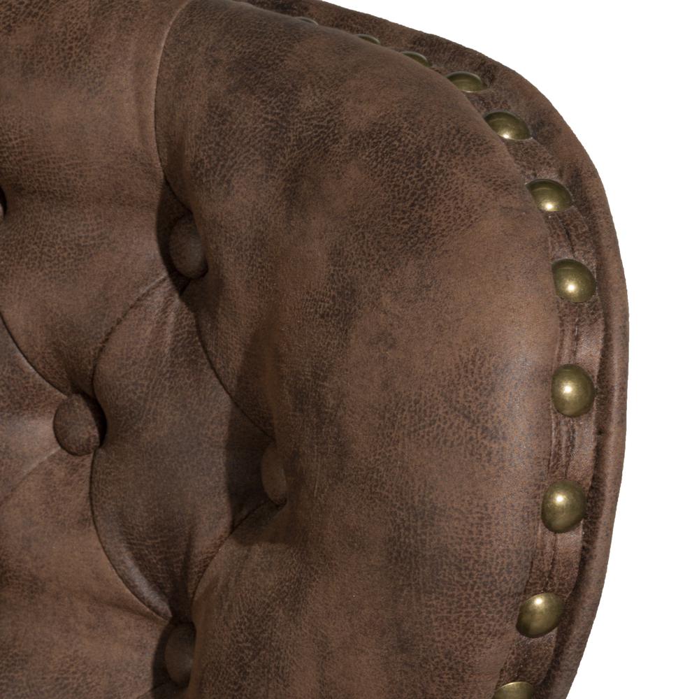 Mid-City Upholstered Wood Swivel Counter Height Stool, Chocolate. Picture 5