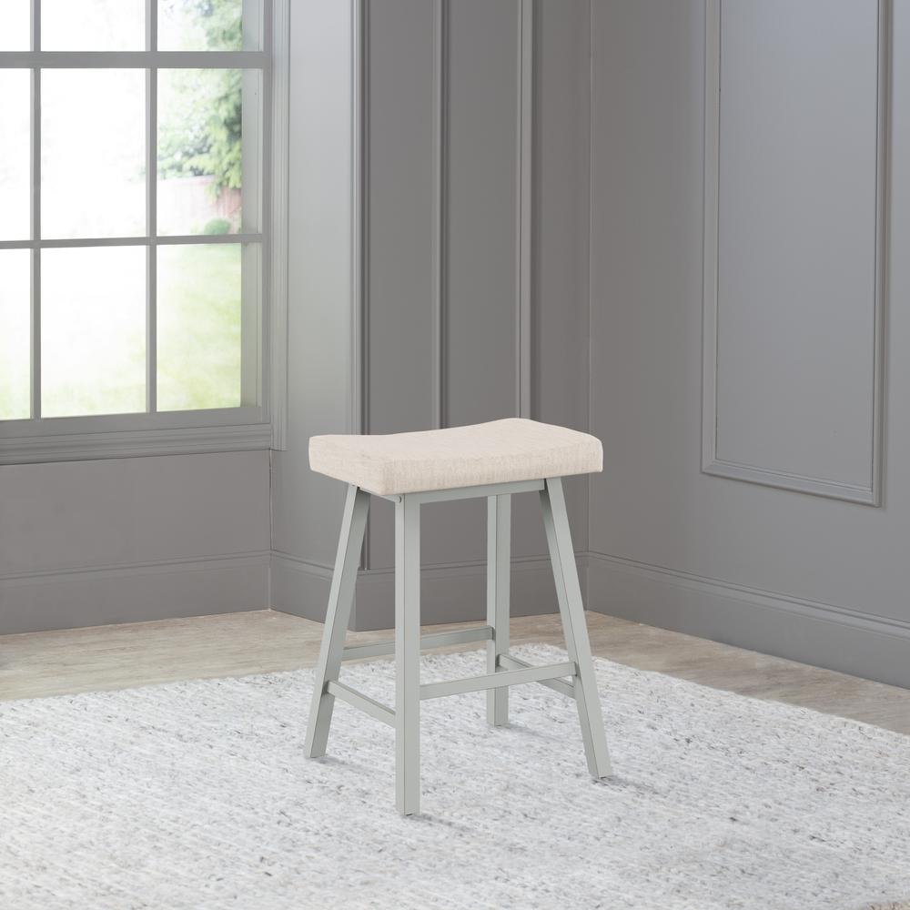 Moreno Wood Backless Counter Height Stool, Light Aged Blue. Picture 3