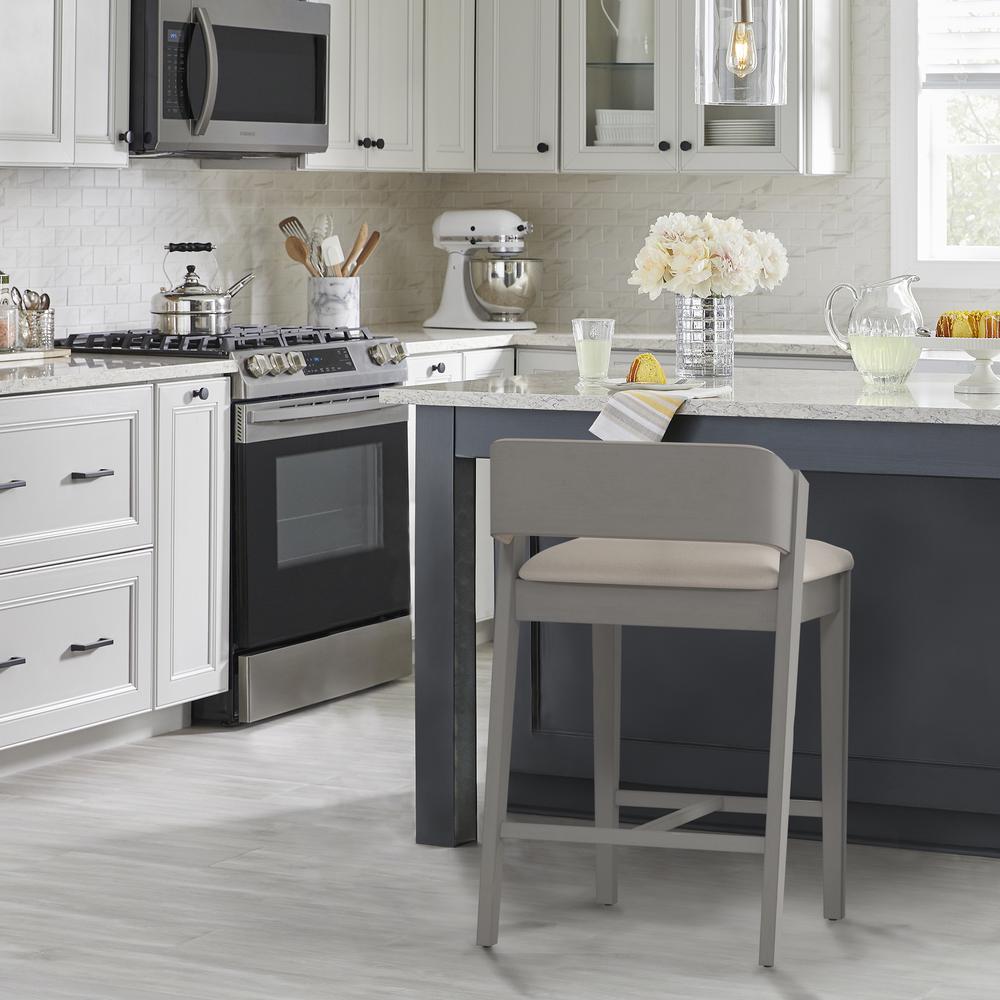 Dresden Wood Counter Height Stool, Distressed Gray. Picture 10