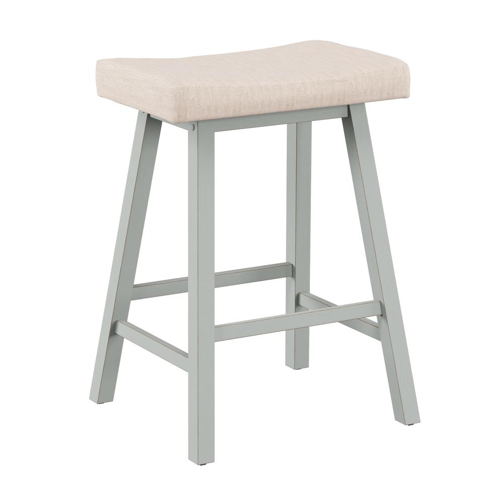 Moreno Wood Backless Counter Height Stool, Light Aged Blue. Picture 1