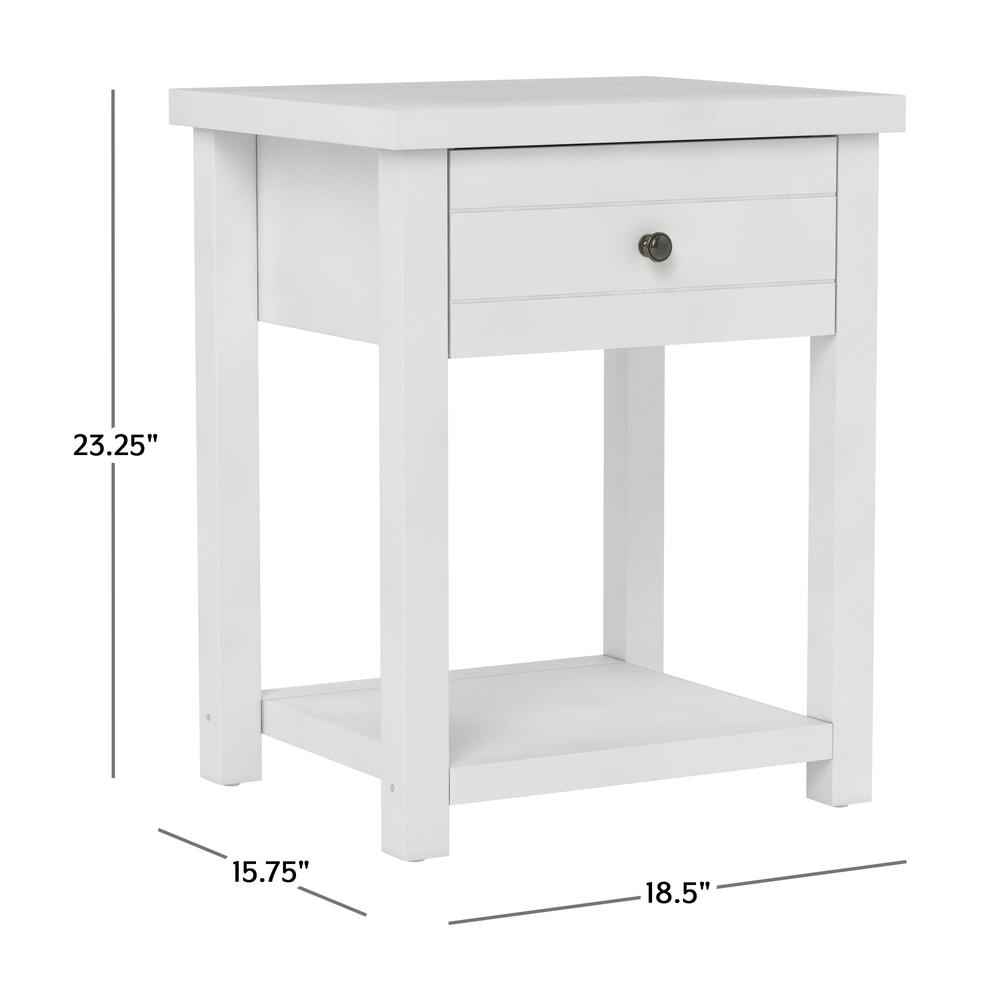 Living Essentials by Hillsdale Harmony Wood Accent Table, Matte White. Picture 6