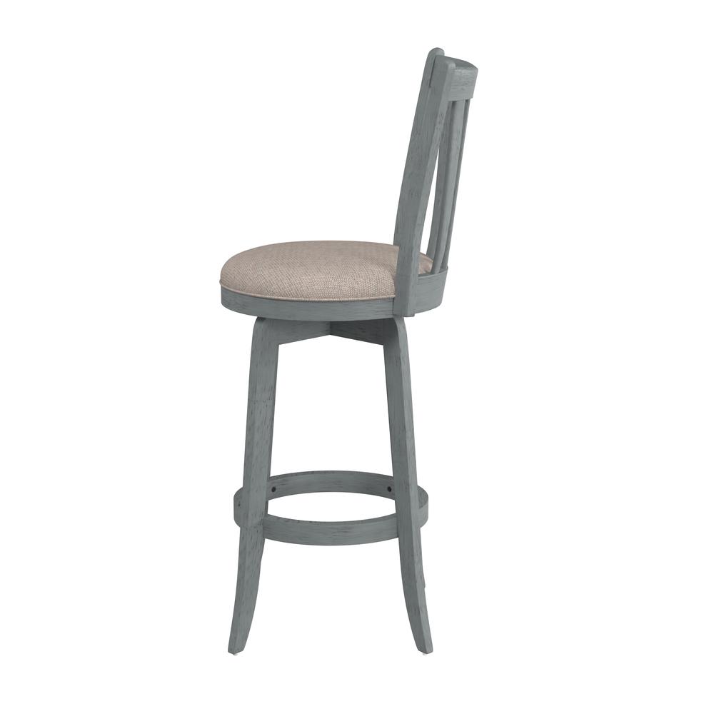 Savana Wood Bar Height Swivel Stool, Blue Wire Brush. Picture 5