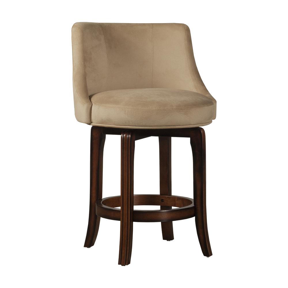 Napa Valley Wood Counter Height Swivel Stool, Dark Brown Cherry. Picture 1