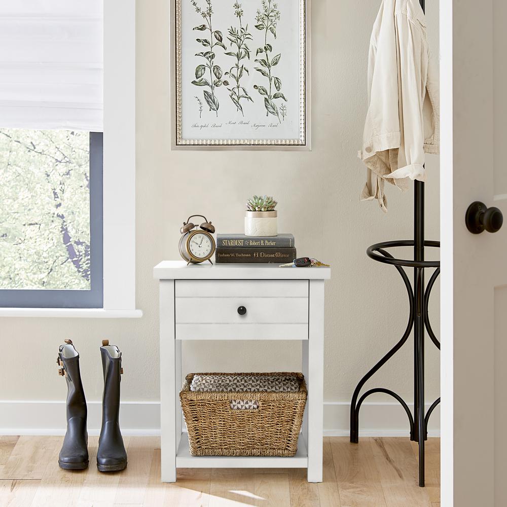 Living Essentials by Hillsdale Harmony Wood Accent Table, Matte White. Picture 11