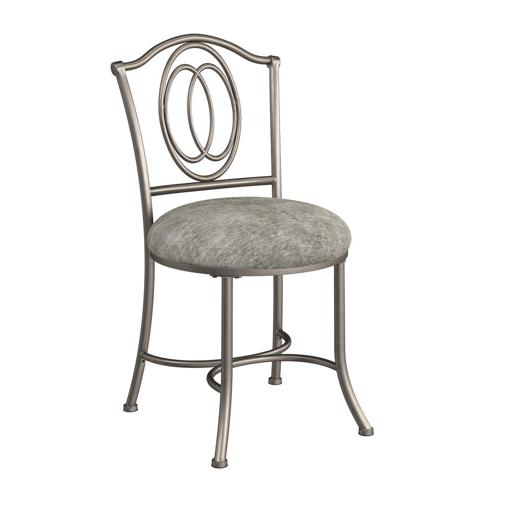 Emerson Metal Vanity Stool, Pewter. Picture 1