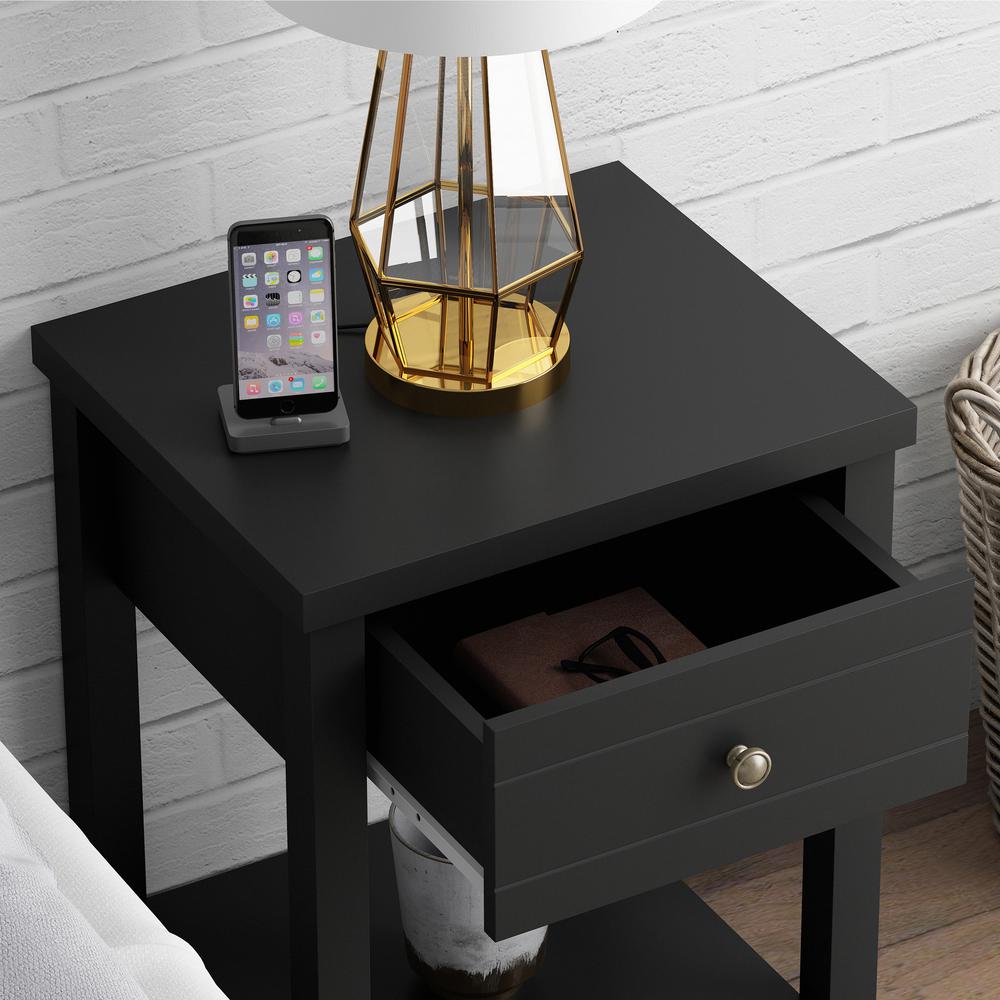 Living Essentials by Hillsdale Harmony Wood Accent Table, Matte Black. Picture 4