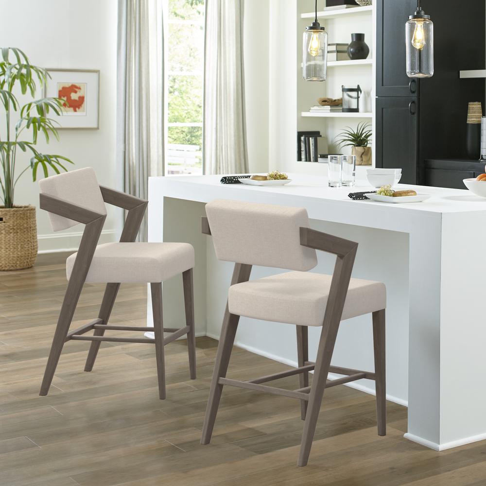 Snyder Wood Counter Height Stool, Aged Gray. Picture 2