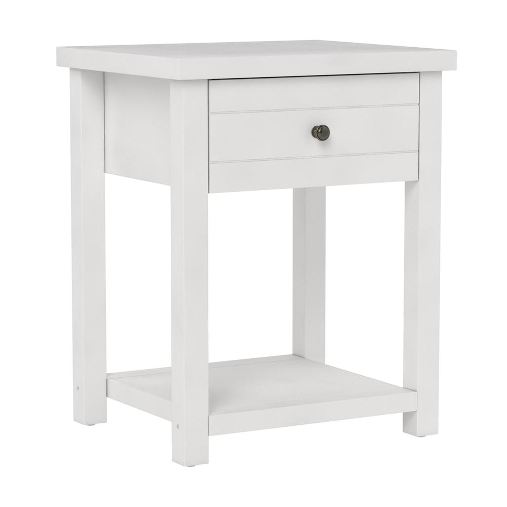 Living Essentials by Hillsdale Harmony Wood Accent Table, Matte White. Picture 1