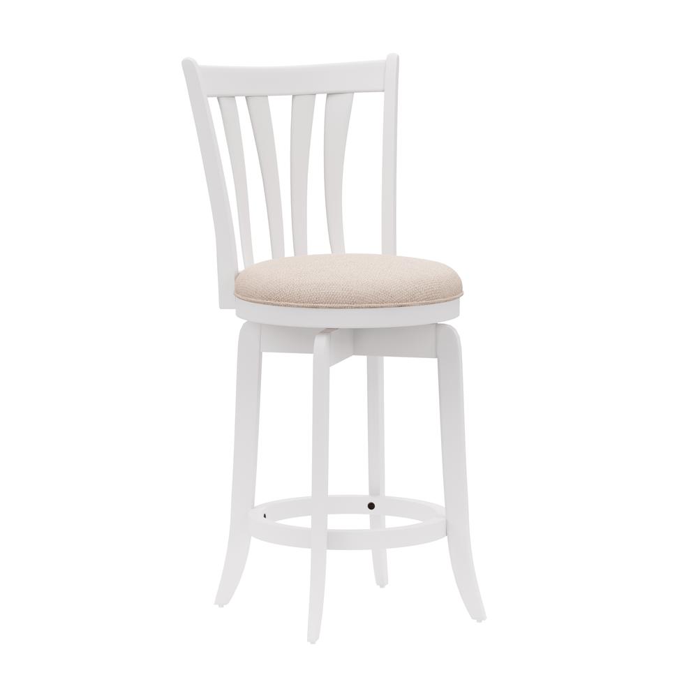 Savana Wood Counter Height Swivel Stool, White. Picture 1